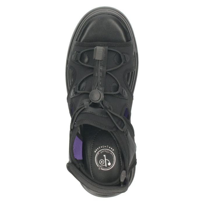 ヨースケ 厚底サンダル レディース ブラック 黒 スポーツサンダル ベルクロ スポサン YOSUKE 2710021