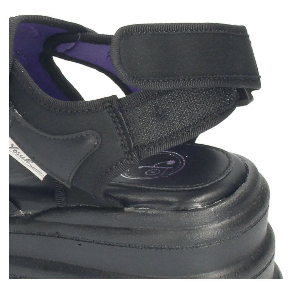 ヨースケ 厚底サンダル レディース ブラック 黒 スポーツサンダル ベルクロ スポサン YOSUKE 2710021