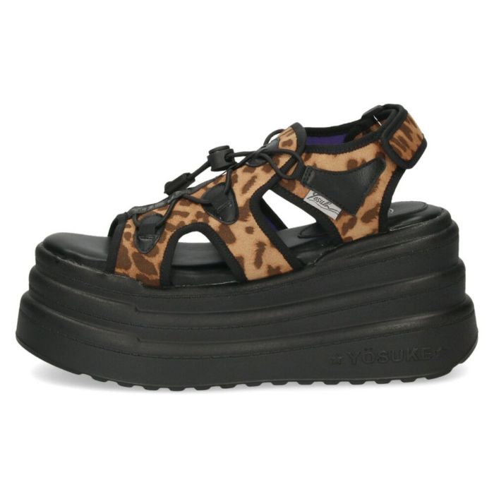 ヨースケ 厚底サンダル レディース ブラック 黒 スポーツサンダル ベルクロ スポサン YOSUKE 2710021