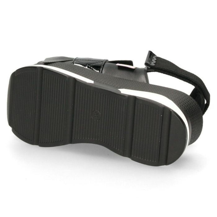 ヨースケ 厚底サンダル レディース ブラック ホワイト 黒 白 ビジュー フリル バックストラップ YOSUKE 4450033