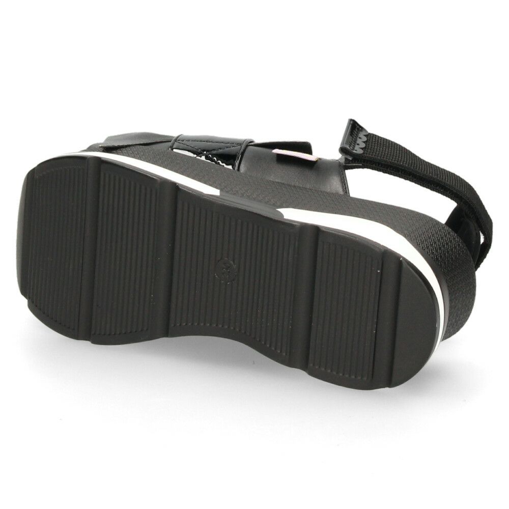 ヨースケ 厚底サンダル レディース ブラック ホワイト 黒 白 ビジュー フリル バックストラップ YOSUKE 4450033