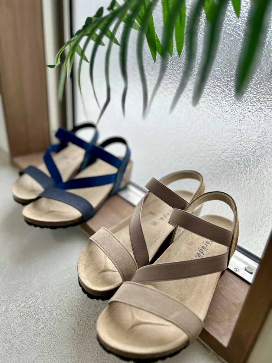 サンダル レディース おしゃれ ウェッジソール ヒール 5cm 疲れない 歩きやすい カジュアル ストラップサンダル ベージュ ネイビー 1476 パレード Parade