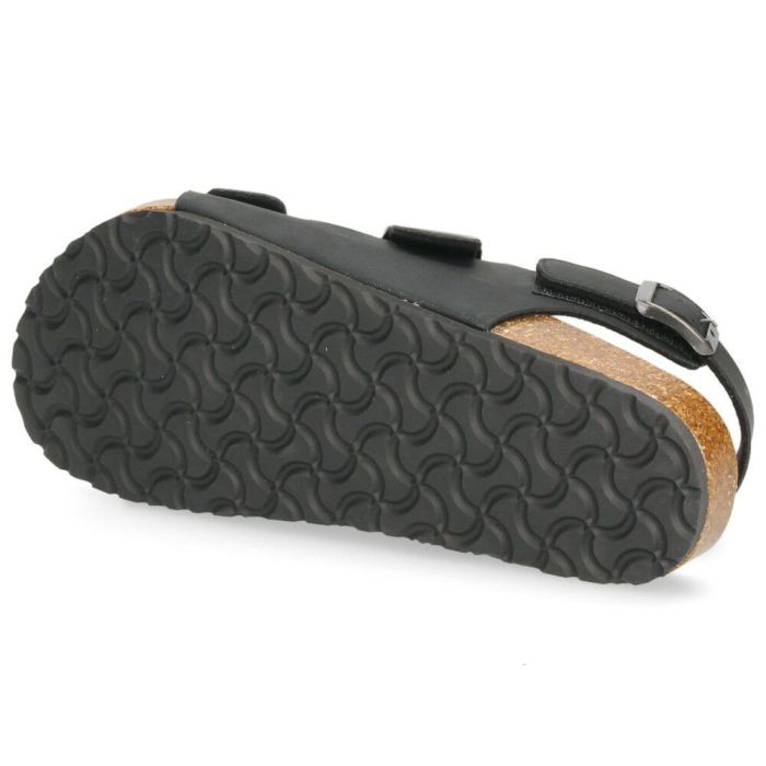 メンズ サンダル カジュアル フットベッド 2本ベルト ぺたんこ 歩きやすい コンフォートサンダル ベルクロ ブラック 黒  Parade 2270