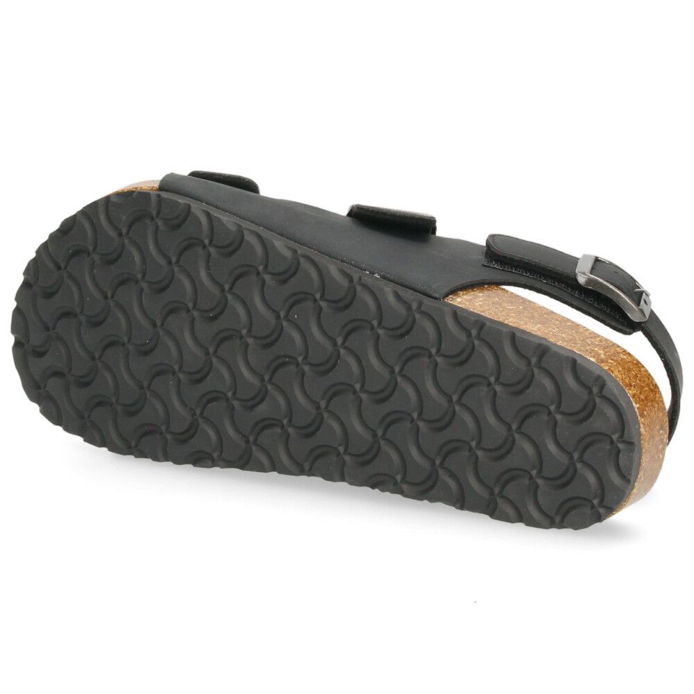 メンズ サンダル カジュアル フットベッド 2本ベルト ぺたんこ 歩きやすい コンフォートサンダル ベルクロ ブラック 黒  Parade 2270