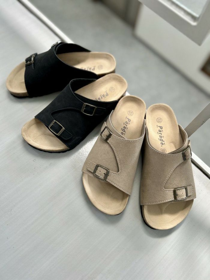 サンダル レディース ぺたんこ おしゃれ 黒 コンフォートサンダル カジュアル 疲れない つっかけ ブラック グレー 148 パレード Parade