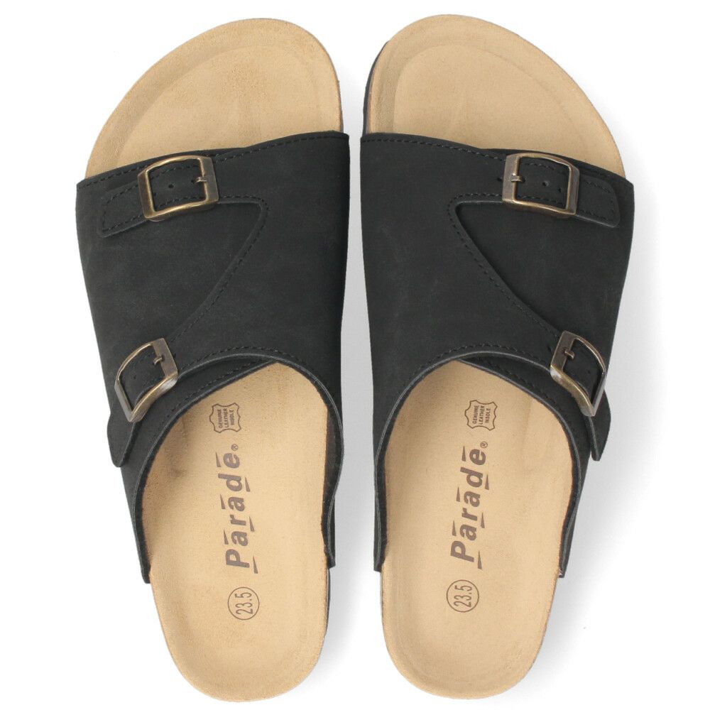 サンダル レディース ぺたんこ おしゃれ 黒 コンフォートサンダル カジュアル 疲れない つっかけ ブラック グレー 148 パレード Parade