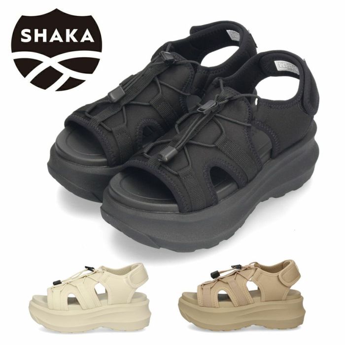 シャカ サンダル レディース 厚底 SHAKA SK-322 スポサン スポーティ カジュアル 厚底サンダル スニーカー コードサンダル ゴム紐 おしゃれ