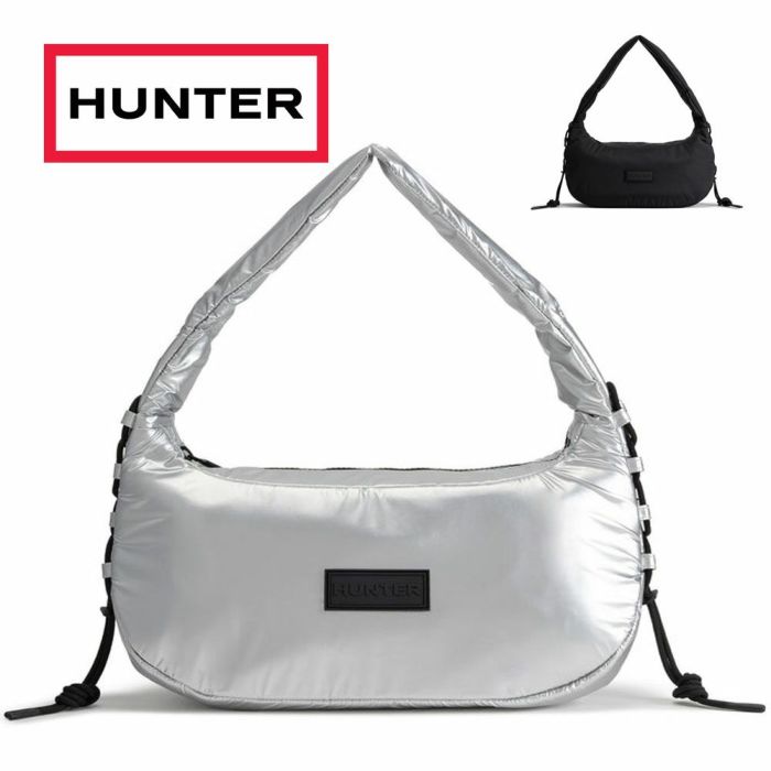 ハンター バッグ レディース メンズ トラベル ホーボー シリング HUNTER 3932 軽量 耐久性 黒 ブラック シルバー シンプル カジュアル