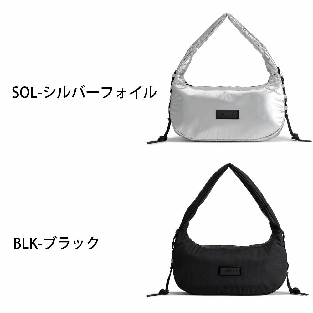 ハンター バッグ レディース メンズ トラベル ホーボー シリング HUNTER 3932 軽量 耐久性 黒 ブラック シルバー シンプル カジュアル