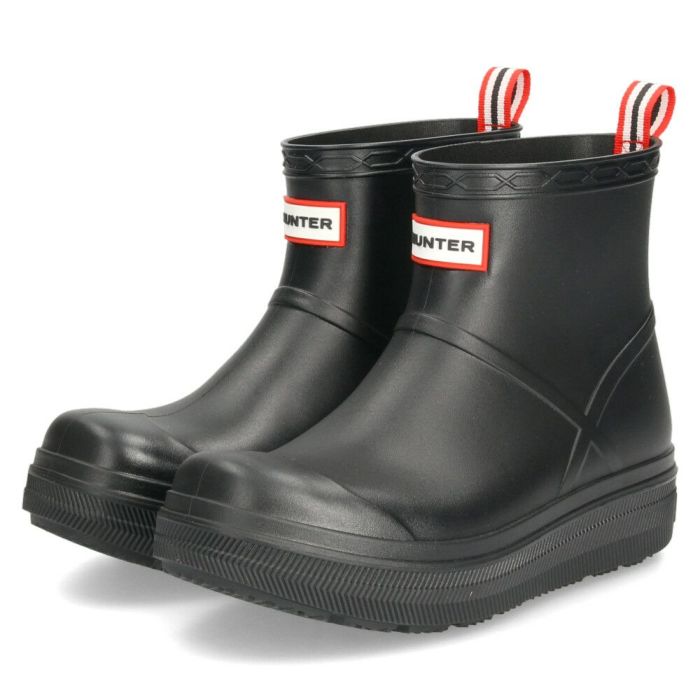 ハンター レインブーツ レディース メンズ ショートブーツ 黒 ユニセックス プレイ モールデット ブーツ UFS7105PVC ブラック 防水 HUNTER