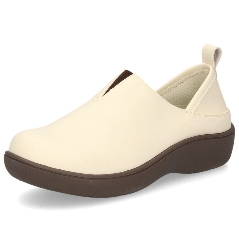 スリッポン レディース シューズ かかとが踏める 2WAY 防滑 靴 幅広 3E ブラック 黒 アイボリー ブラウン Parade パレード 51303