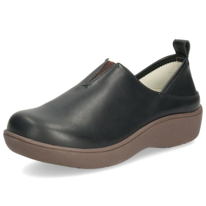 スリッポン レディース シューズ かかとが踏める 2WAY 防滑 靴 幅広 3E ブラック 黒 アイボリー ブラウン Parade パレード 51303