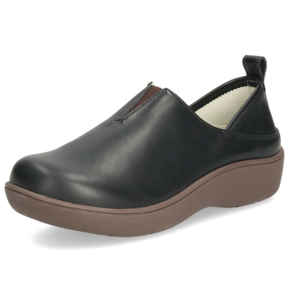 スリッポン レディース シューズ かかとが踏める 2WAY 防滑 靴 幅広 3E ブラック 黒 アイボリー ブラウン Parade パレード 51303