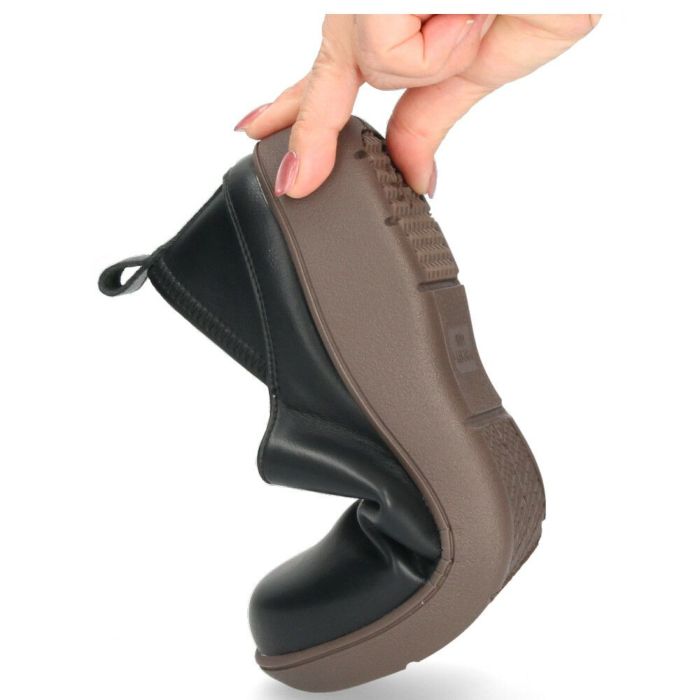 スリッポン レディース シューズ かかとが踏める 2WAY 防滑 靴 幅広 3E ブラック 黒 アイボリー ブラウン Parade パレード 51303