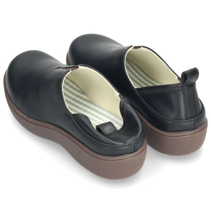 スリッポン レディース シューズ かかとが踏める 2WAY 防滑 靴 幅広 3E ブラック 黒 アイボリー ブラウン Parade パレード 51303