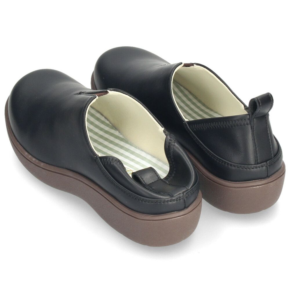 スリッポン レディース シューズ かかとが踏める 2WAY 防滑 靴 幅広 3E ブラック 黒 アイボリー ブラウン Parade パレード 51303