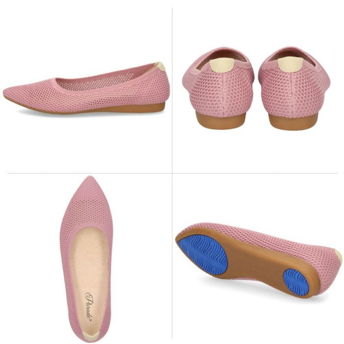 パンプス ローヒール おしゃれ メッシュ フラットパンプス 黒 ブラック ネイビー ベージュ ピンク レディース 靴 履きやすい 軽量 シューズ パレード P3 Parade