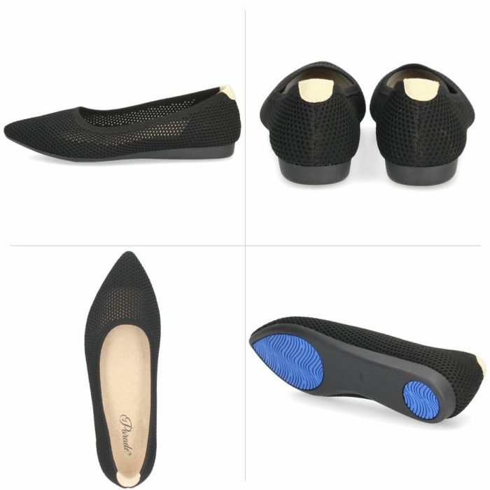 パンプス ローヒール おしゃれ メッシュ フラットパンプス 黒 ブラック ネイビー ベージュ ピンク レディース 靴 履きやすい 軽量 シューズ パレード P3 Parade