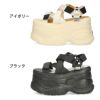 ヨースケ 厚底サンダル レディース ストラップ スポーツサンダル ブラック アイボリー 黒 白 ハイソール YOSUKE 2601178
