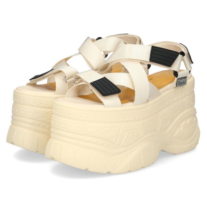 ヨースケ 厚底サンダル レディース ストラップ スポーツサンダル ブラック アイボリー 黒 白 ハイソール YOSUKE 2601178