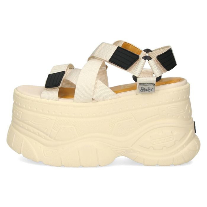 ヨースケ 厚底サンダル レディース ストラップ スポーツサンダル ブラック アイボリー 黒 白 ハイソール YOSUKE 2601178