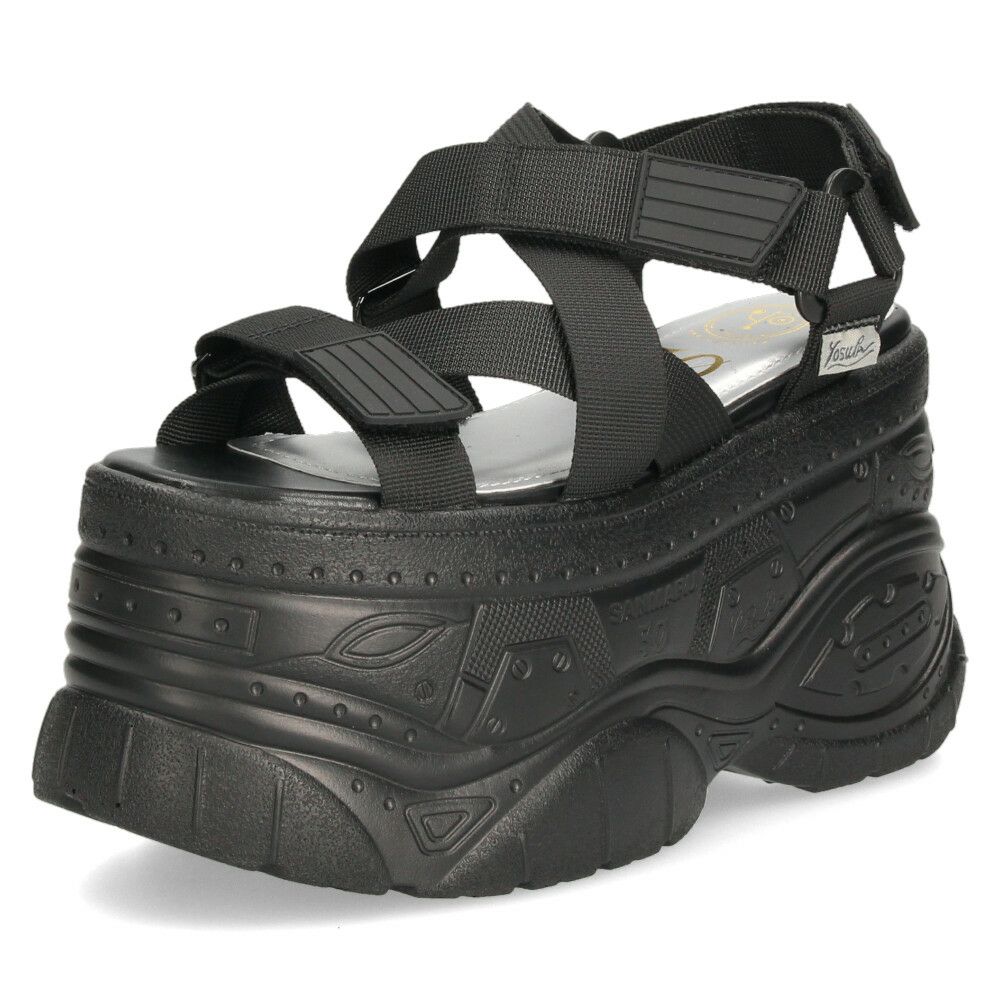 ヨースケ 厚底サンダル レディース ストラップ スポーツサンダル ブラック アイボリー 黒 白 ハイソール YOSUKE 2601178