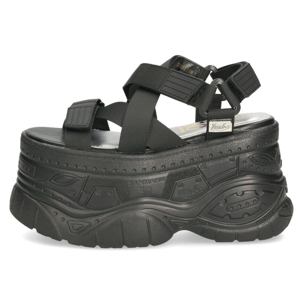 ヨースケ 厚底サンダル レディース ストラップ スポーツサンダル ブラック アイボリー 黒 白 ハイソール YOSUKE 2601178