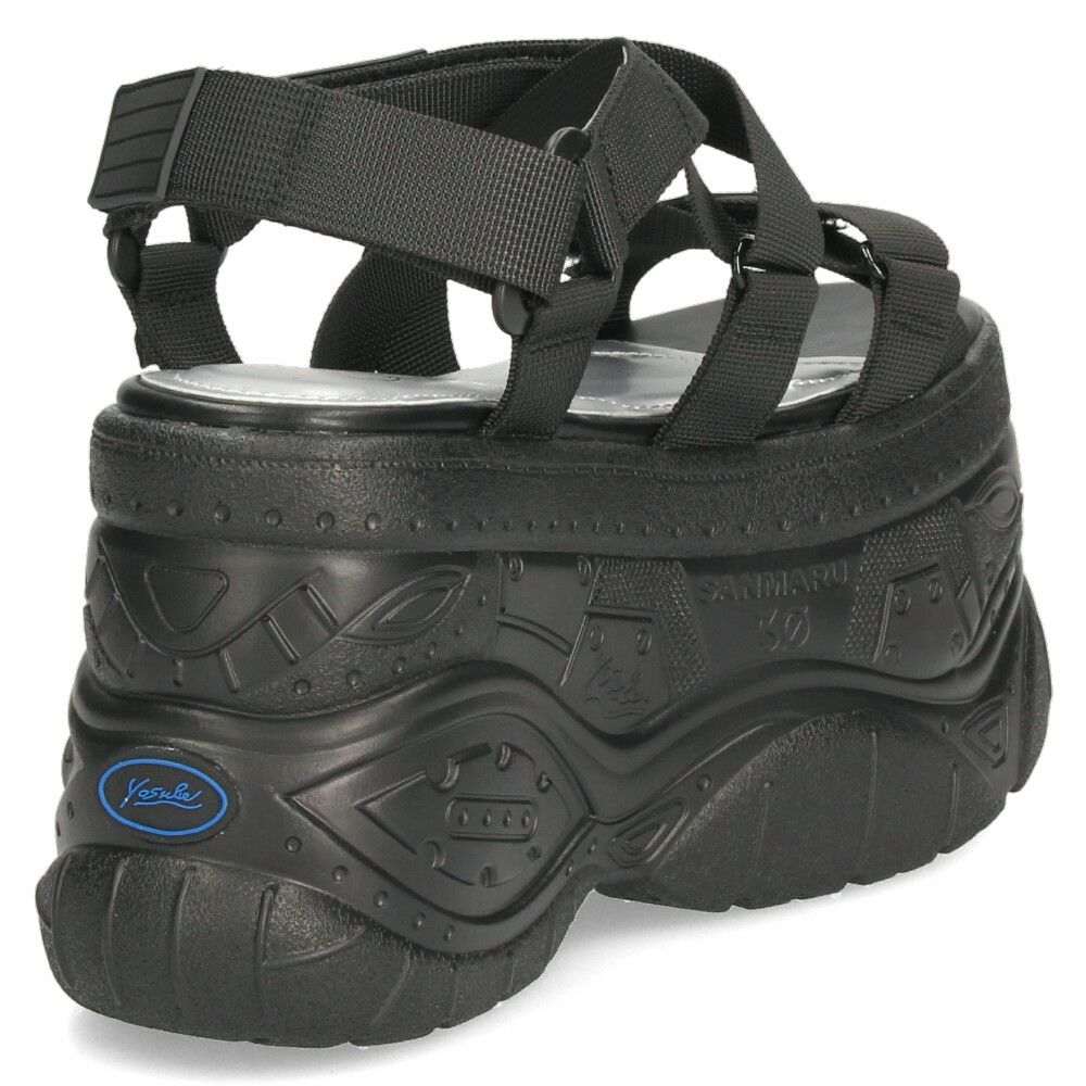 ヨースケ 厚底サンダル レディース ストラップ スポーツサンダル ブラック アイボリー 黒 白 ハイソール YOSUKE 2601178