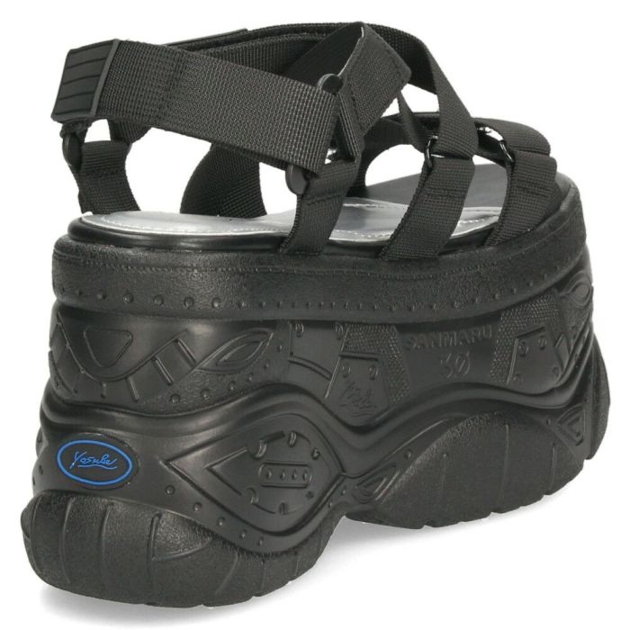 ヨースケ 厚底サンダル レディース ストラップ スポーツサンダル ブラック アイボリー 黒 白 ハイソール YOSUKE 2601178