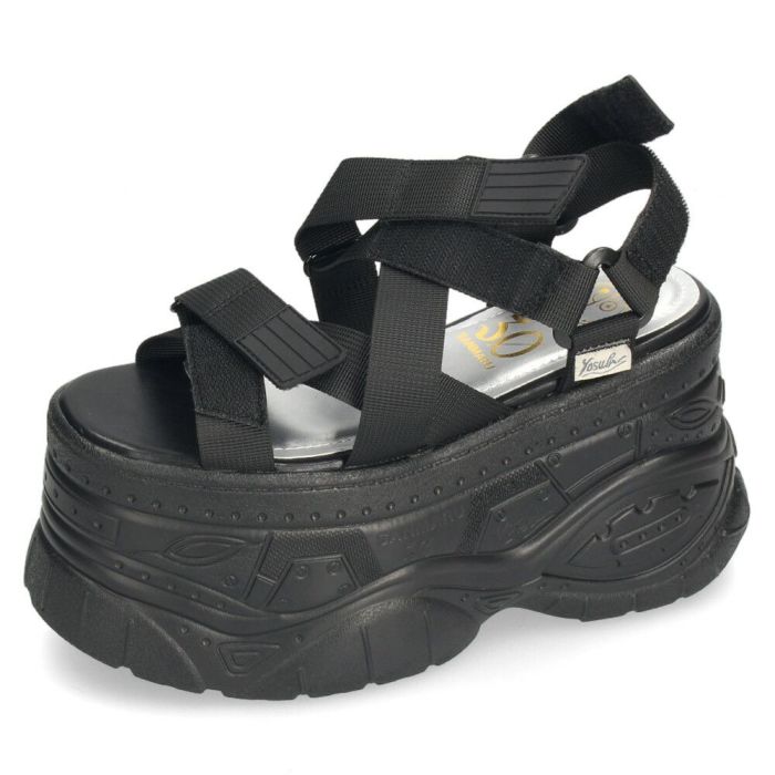 ヨースケ 厚底サンダル レディース ストラップ スポーツサンダル ブラック アイボリー 黒 白 ハイソール YOSUKE 2601178