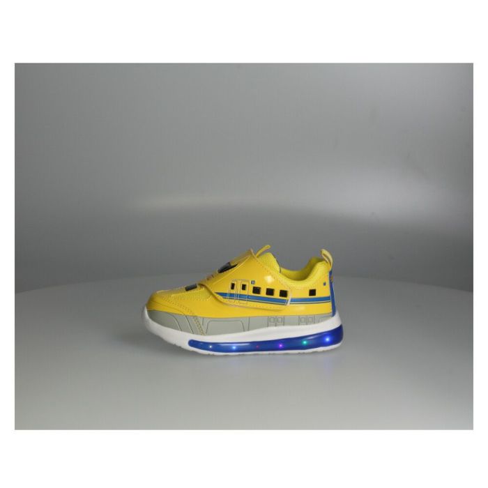 光る靴 プラレール スニーカー キッズ 新幹線 電車 ドクターイエロー はやぶさ 子供靴 ベルクロ 軽量 フラッシュシューズ PLARAIL 16312 16313 16314