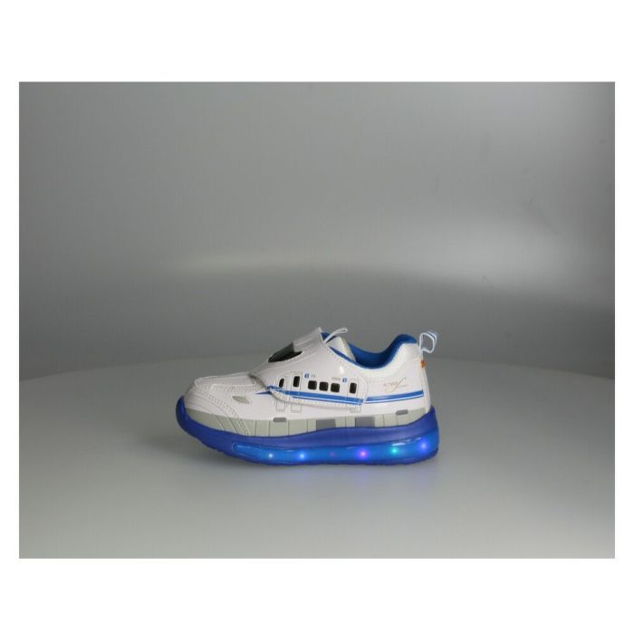 光る靴 プラレール スニーカー キッズ 新幹線 電車 ドクターイエロー はやぶさ 子供靴 ベルクロ 軽量 フラッシュシューズ PLARAIL 16312 16313 16314