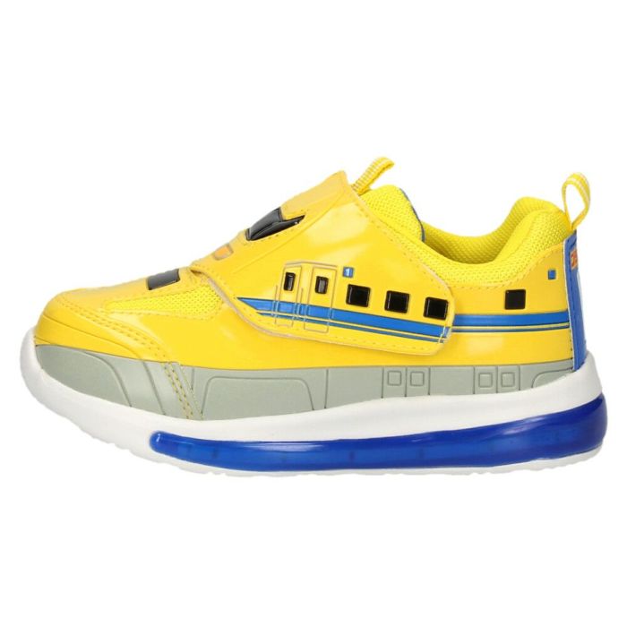 光る靴 プラレール スニーカー キッズ 新幹線 電車 ドクターイエロー はやぶさ 子供靴 ベルクロ 軽量 フラッシュシューズ PLARAIL 16312 16313 16314