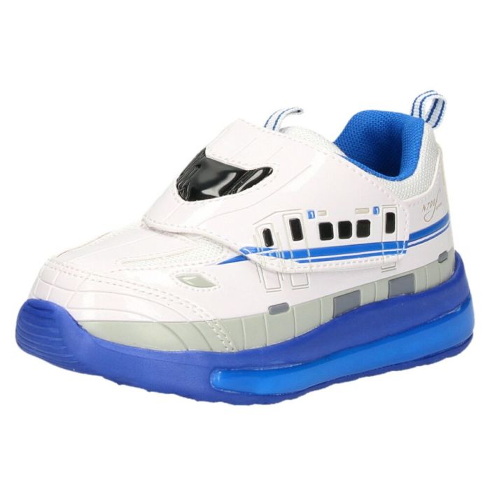 光る靴 プラレール スニーカー キッズ 新幹線 電車 ドクターイエロー はやぶさ 子供靴 ベルクロ 軽量 フラッシュシューズ PLARAIL 16312 16313 16314