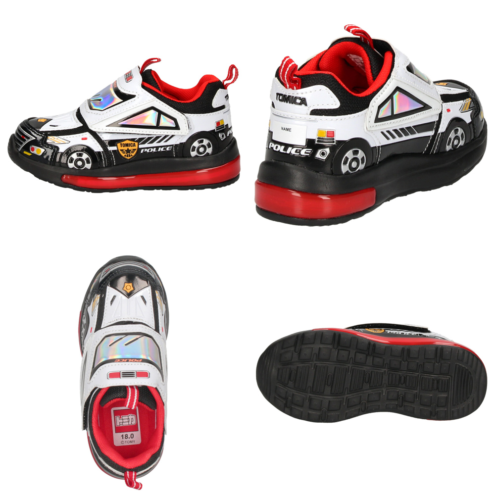 光る靴 プラレール スニーカー キッズ 新幹線 電車 ドクターイエロー はやぶさ 子供靴 ベルクロ 軽量 フラッシュシューズ PLARAIL 16312 16313 16314