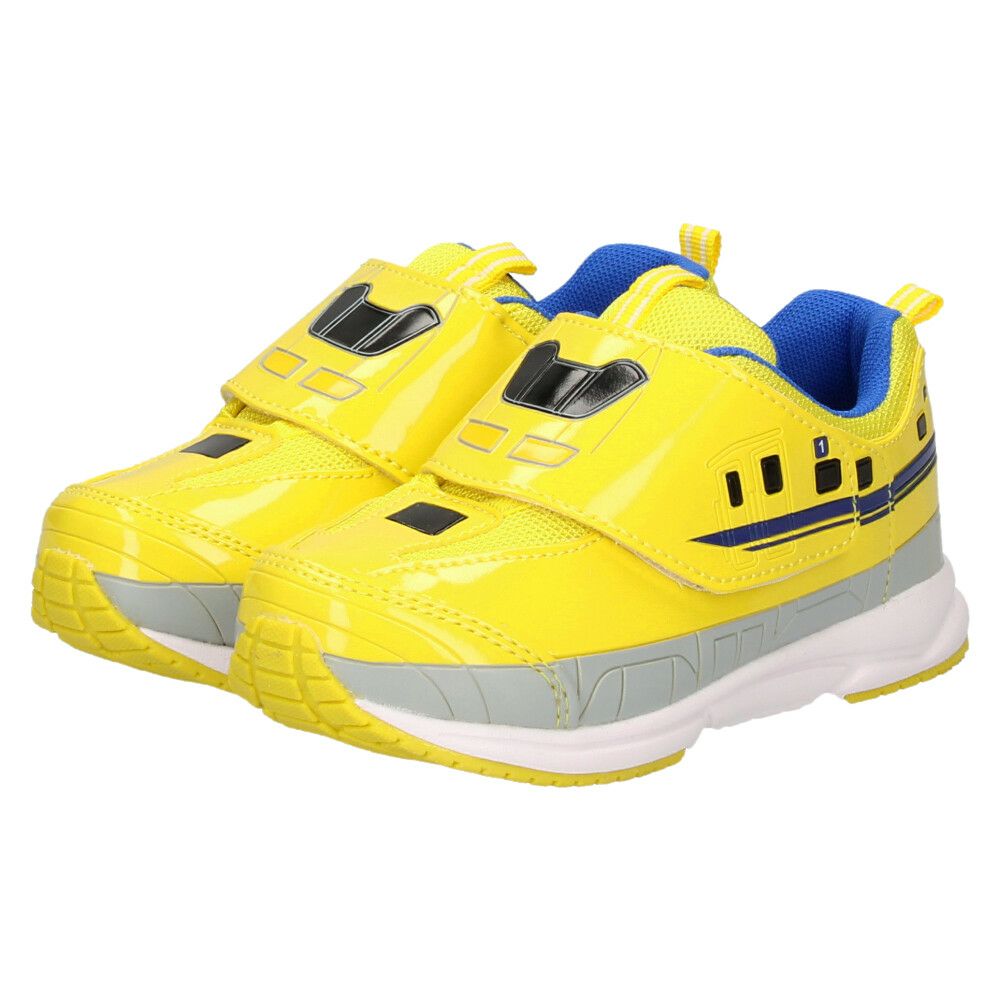 プラレール スニーカー キッズ シューズ 新幹線 電車 子供靴 ドクターイエロー はやぶさ かがやき こまち マジックテープ ベルクロ 軽量 PLARAIL 16211 16210 16257 16258 16097 16096 16077 16129