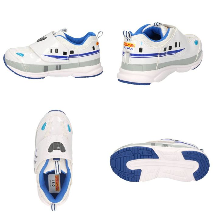 プラレール スニーカー キッズ シューズ 新幹線 電車 子供靴 ドクターイエロー はやぶさ かがやき こまち マジックテープ ベルクロ 軽量 PLARAIL 16211 16210 16257 16258 16097 16096 16077 16129