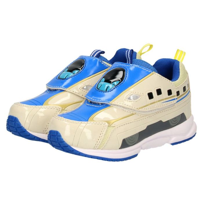 プラレール スニーカー キッズ シューズ 新幹線 電車 子供靴 ドクターイエロー はやぶさ かがやき こまち マジックテープ ベルクロ 軽量 PLARAIL 16211 16210 16257 16258 16097 16096 16077 16129