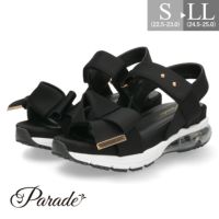 サンダル レディース 靴 スポーツサンダル 厚底 エアクッション ストラップ スポサン リボンデザイン 歩きやすい パレード 1083WK Parade