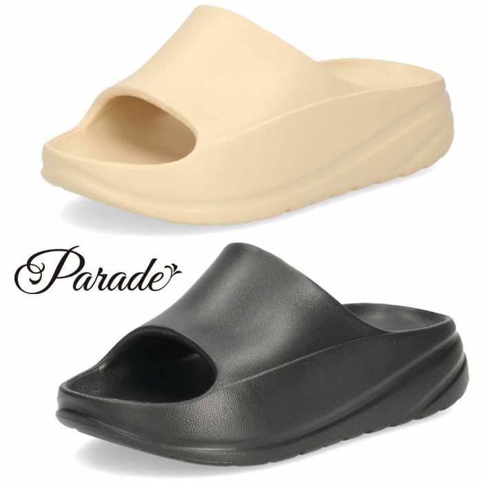 サンダル レディース 厚底 疲れない つっかけ 黒 スライドサンダル ブラック ベージュ 軽量 EVA コンフォート 履きやすい 51501 パレード Parade
