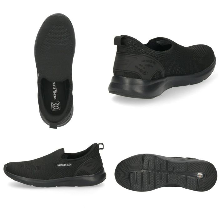 スニーカー レディース スリッポン 靴 履きやすい 軽量 通気性 柔らかい メッシュ ハンズフリー クッション性 シンプル 黒 ミッシェルクラン  2800 MK MICHEL KLEIN