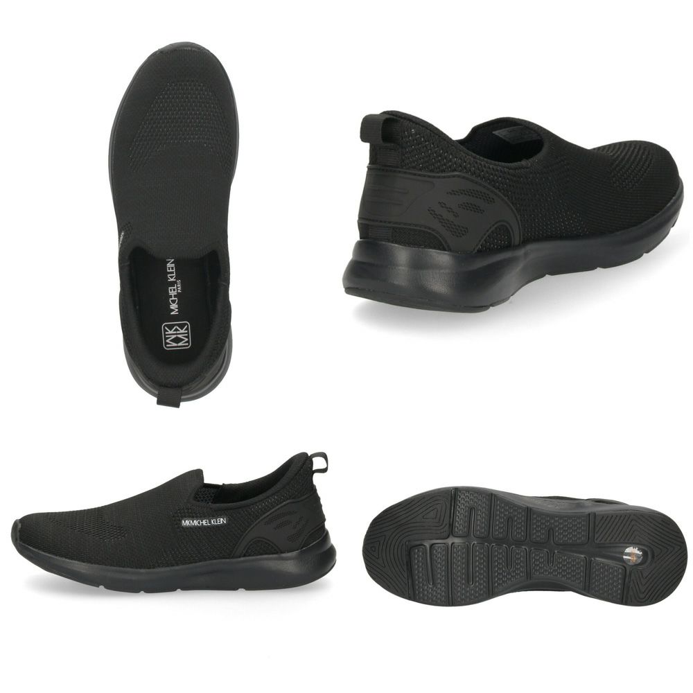 スニーカー レディース スリッポン 靴 履きやすい 軽量 通気性 柔らかい メッシュ ハンズフリー クッション性 シンプル 黒 ミッシェルクラン  2800 MK MICHEL KLEIN