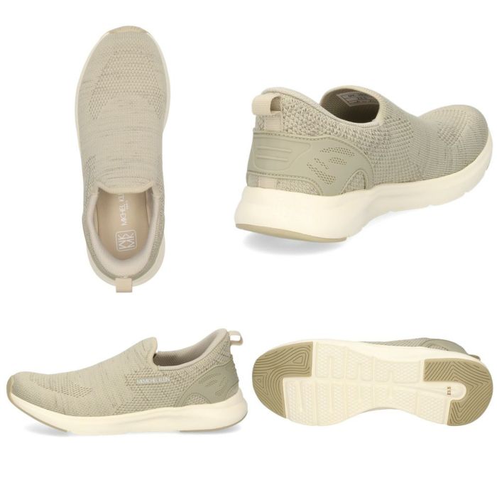 スニーカー レディース スリッポン 靴 履きやすい 軽量 通気性 柔らかい メッシュ ハンズフリー クッション性 シンプル 黒 ミッシェルクラン  2800 MK MICHEL KLEIN