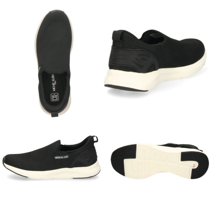 スニーカー レディース スリッポン 靴 履きやすい 軽量 通気性 柔らかい メッシュ ハンズフリー クッション性 シンプル 黒 ミッシェルクラン  2800 MK MICHEL KLEIN
