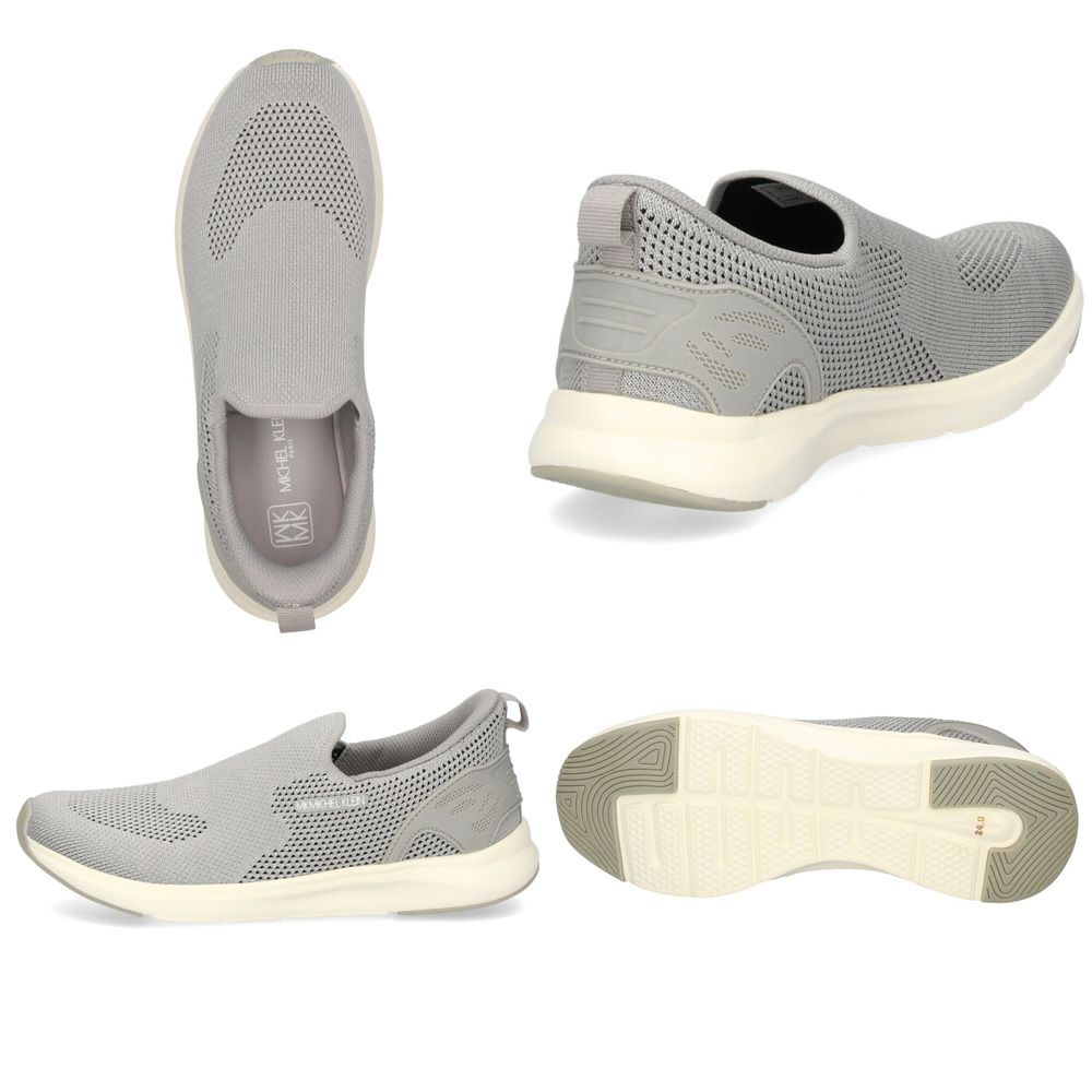 スニーカー レディース スリッポン 靴 履きやすい 軽量 通気性 柔らかい メッシュ ハンズフリー クッション性 シンプル 黒 ミッシェルクラン  2800 MK MICHEL KLEIN