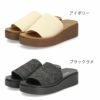 サンダル レディース 厚底 つっかけ ヒール おしゃれ ミュール 黒 履きやすい かかとなし ブラックラメ アイボリー 45108 パレード Parade
