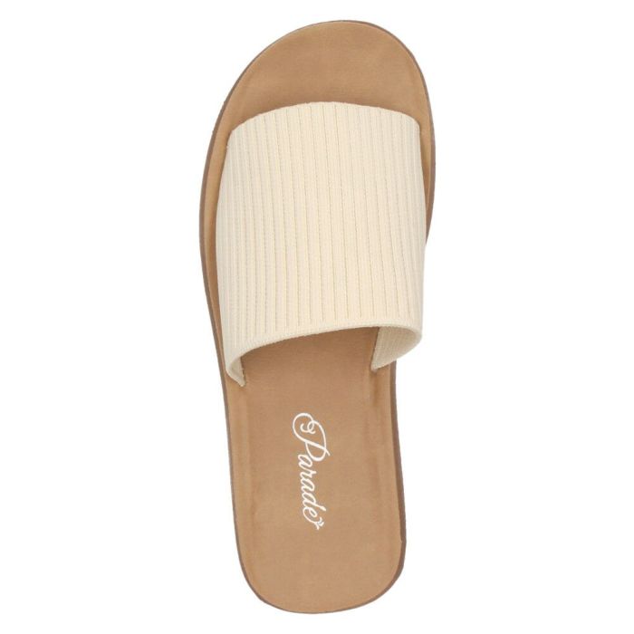 サンダル レディース 厚底 つっかけ ヒール おしゃれ ミュール 黒 履きやすい かかとなし ブラックラメ アイボリー 45108 パレード Parade