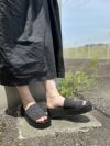 サンダル レディース 厚底 つっかけ ヒール おしゃれ ミュール 黒 履きやすい かかとなし ブラックラメ アイボリー 45108 パレード Parade