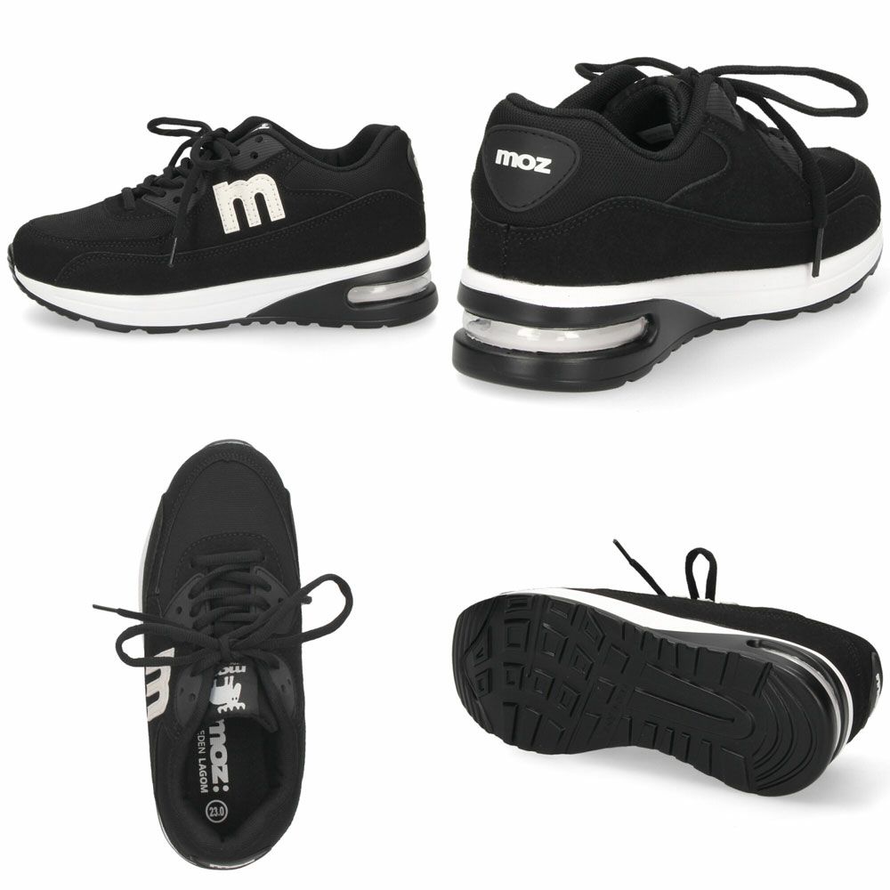 モズ スニーカー レディース 厚底 エアソール おしゃれ 黒 moz 2100 カジュアル シューズ 歩きやすい 軽量 疲れない 通勤 通学