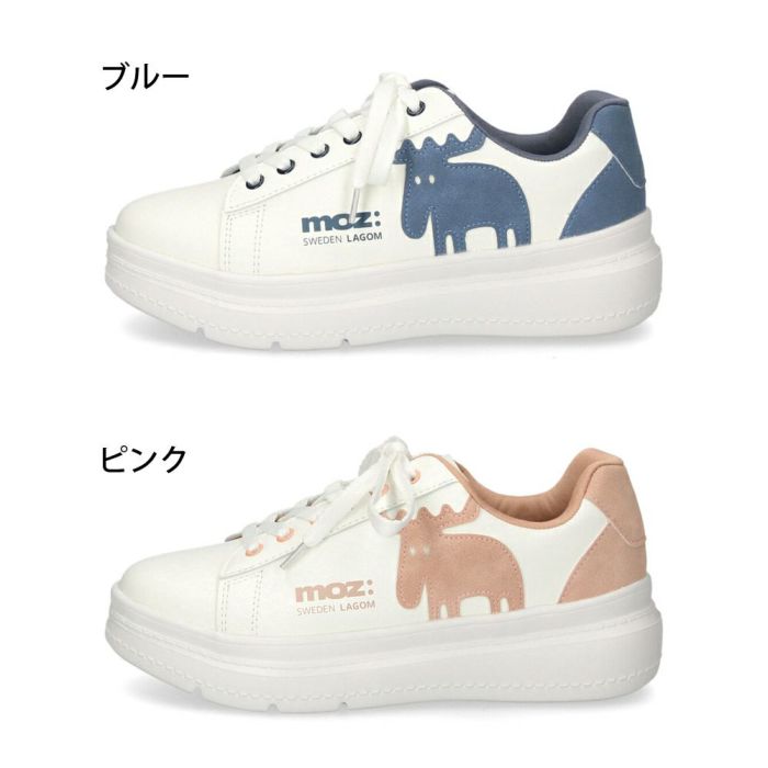 モズ スニーカー レディース 厚底スニーカー 軽量 ローカット カジュアル シンプル moz エルク 靴 23380